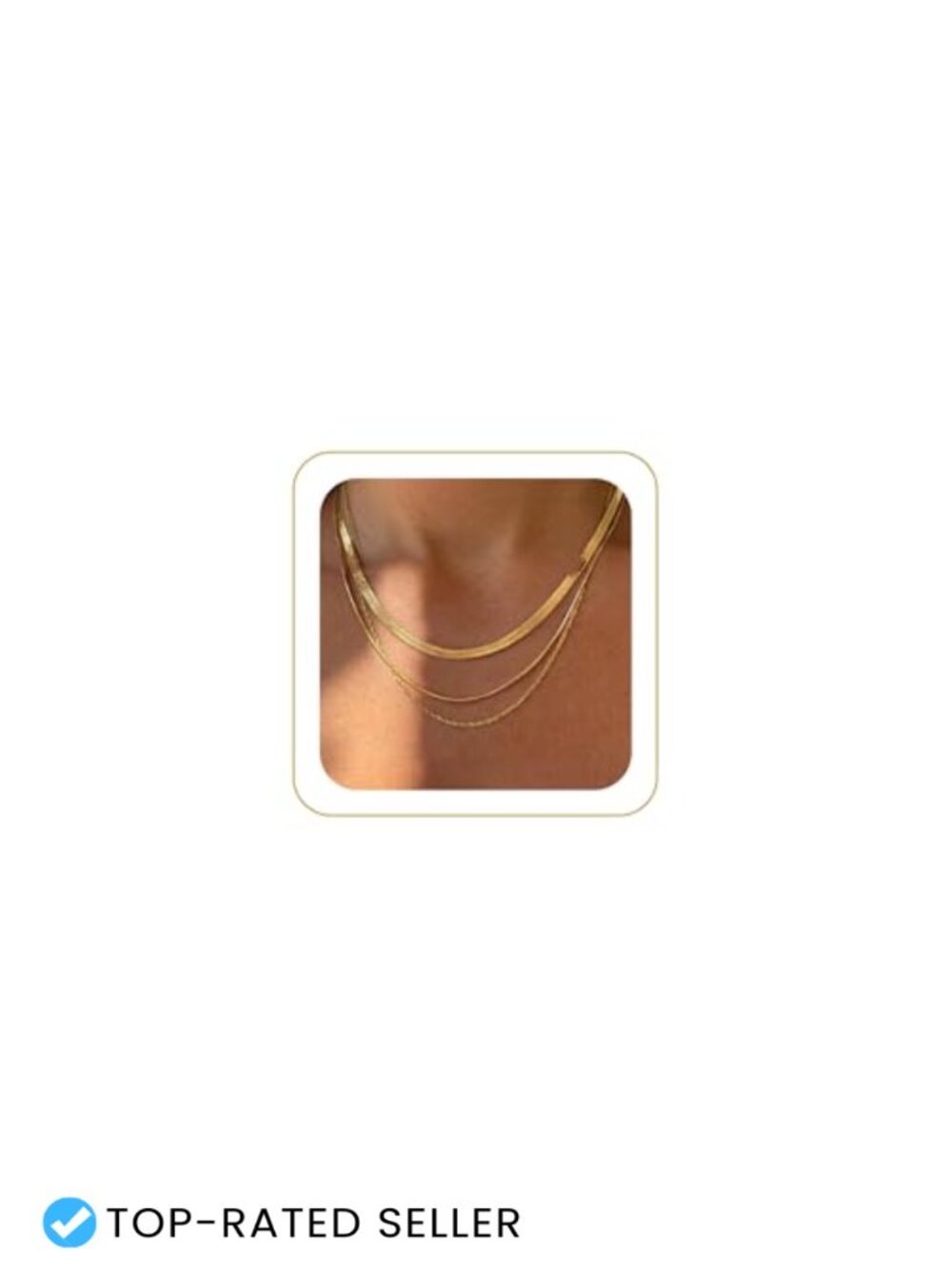 14k Gold Plated Layered Necklace Set for Women Dainty Chain